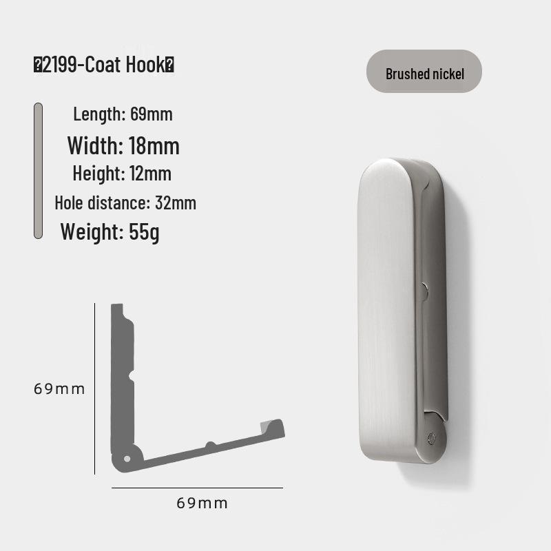 Modern Minimalist Foldable Zinc Alloy Coat and Hat Hook