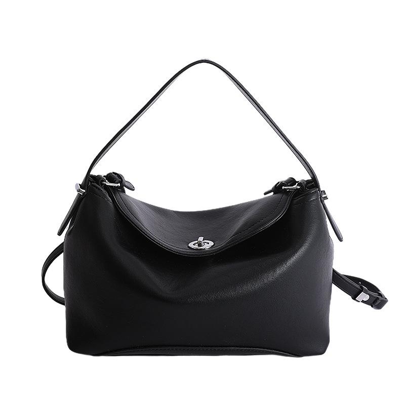 Faux Leather Shoulder Bag Solid Color Women Fashion Crossbody Bag