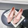 New Slope Heel Single Shoes Women's Fashion Simple Shallow Mouth Pointed Beanie Shoes Casual Retro One-pedal Flat Lazy Shoes
