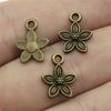 40pcs Charms Connector Flower Antique Bronze Silver Color Pendants DIY Crafts Making Findings Handmade Tibetan Jewelry