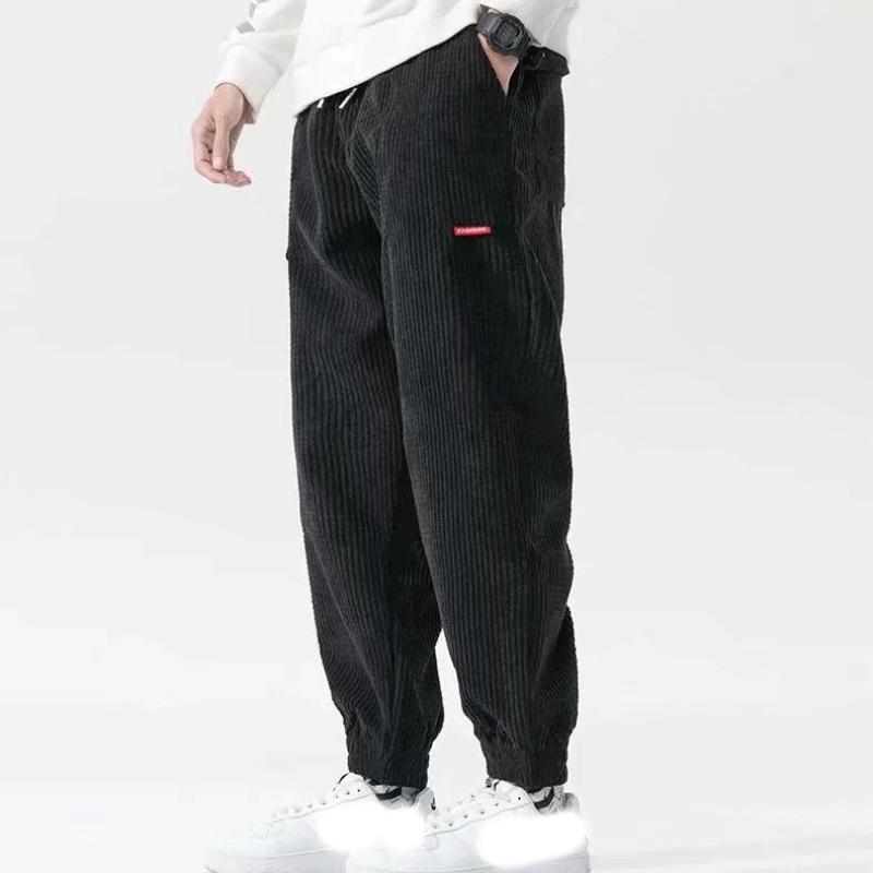 Workowate spodnie joggery ze sztruksu Męskie spodnie dresowe Tech Fleece Męskie Jesień Zima Casualowe spodnie haremowe Męskie Sportowe Termiczne spodnie