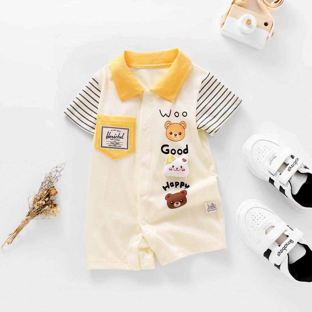 Summer Baby Cotton Short-Sleeve Romper Pajamas