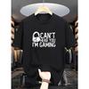 Herr Crew Neck Mode Trend Kreativ Nej Jag Hör Jag Spelar ett Spel Bokstäver Tryckt T-shirt Bekväm och Andningsbar
