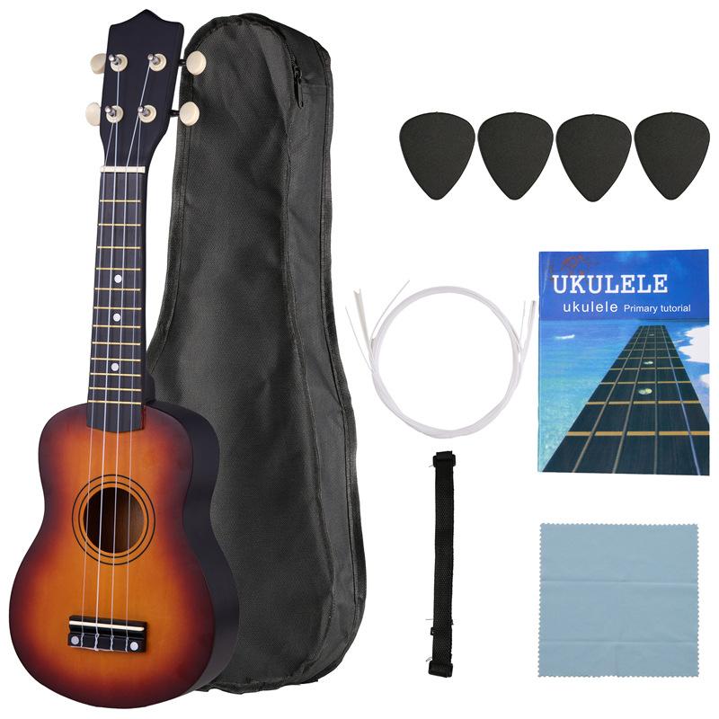 21 Inch Basswood Ukulele 4 Strings Small Acoustic Guitar Musical Instruments for Children Kids Beginners Playing Learning Toy