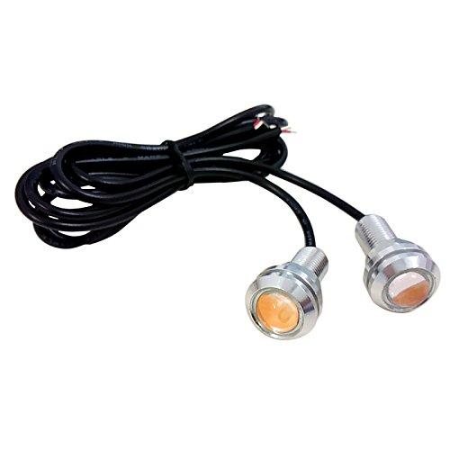[Pack of 2] Waterproof Large LED Spotlight, Yellow, 0.7 V, 0.7 Inches (18 Mm) (Silver Socket)