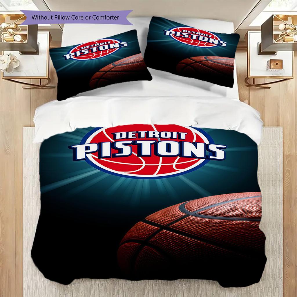 Detroit Pistons Basketball Theme Bedding(1 * duvet cover + 2 * pillowcase, without core) Christmas birthday gift Duvet cover and pillowcase