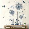 2 Sheets Dandelion Wildflower Wall Decals Peel And Stick Floral Butterflies Wall Stickers