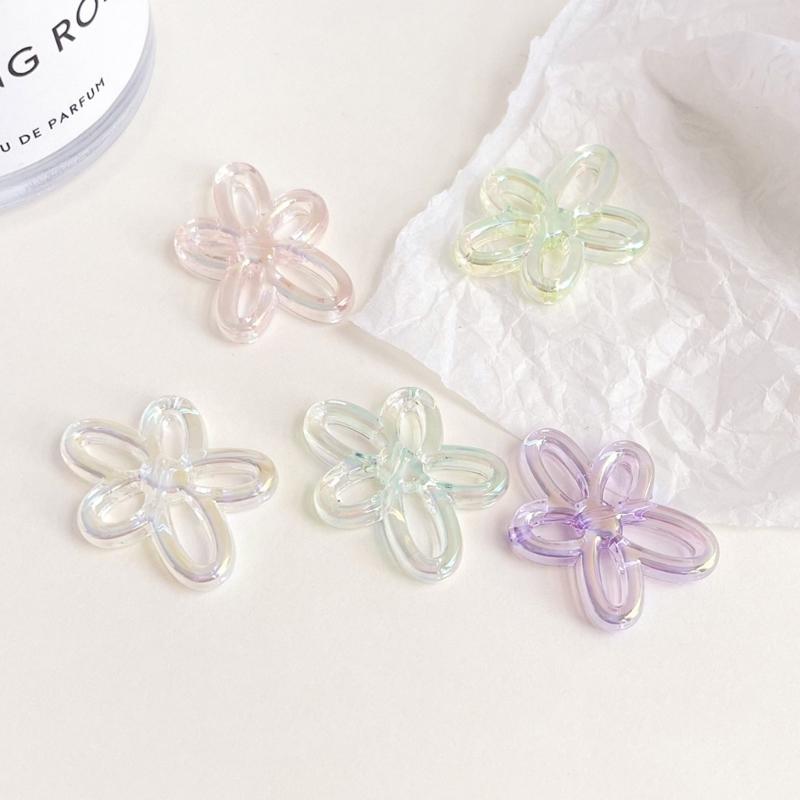 5 Color 24.5mm Irregular Small Flower Charm Pendants for Women DIY Colorful Flower Jewelry Necklaces Making Findings