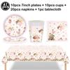Pink Butterfly Flower Fairy Theme Disposable Tableware Plates Cups Napkins Girls Birthday Party Wedding Baby Shower Decor