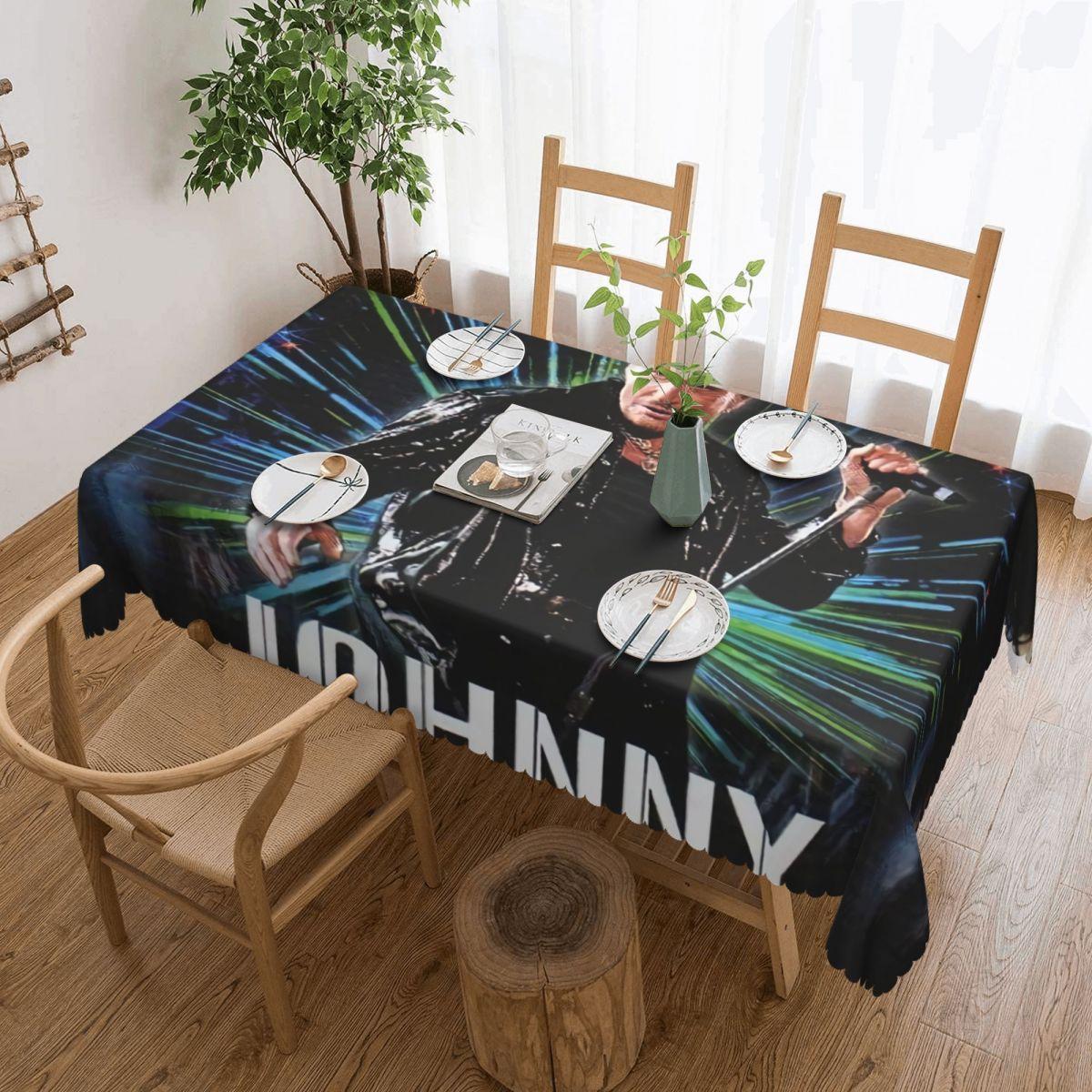 Johnny Hallyday Rechthoekig Tafelkleed Waterdicht Tafelkleed Franse Rockzanger Tafelhoes 137x183cm