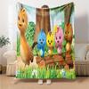 Colorful Cartoon Birds Forest Flannel Blanket Super Soft Warm Cozy Blanket for Sofa Bed Office Travel All‑Season Home Decor Gift