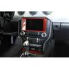Interior Navigation GPS Screen Frame Trim Cover for Ford Mustang 15+ Red Carbon