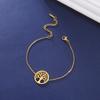 YEHHY Children's Tree Pendant Charm Bracelet 18K Gold Plated Trendy Box Chain Fashion Stainless Steel Jewelry