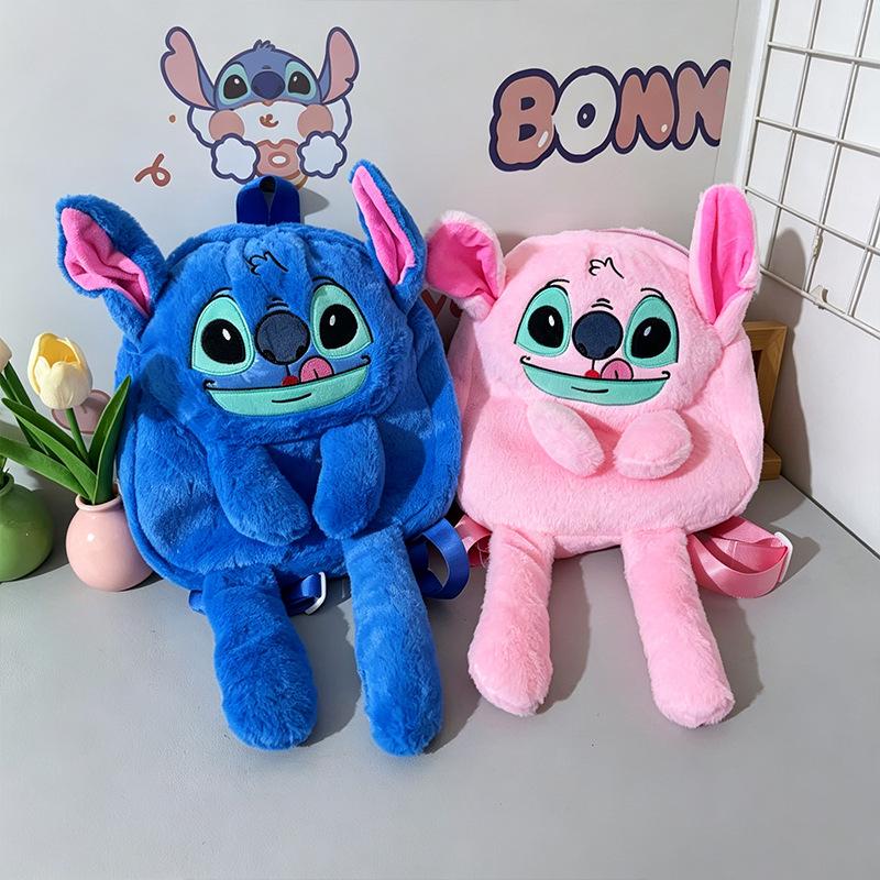 Cute Stitch Plush Backpack for Kids - Children's Storage Bag & Toy Carrier