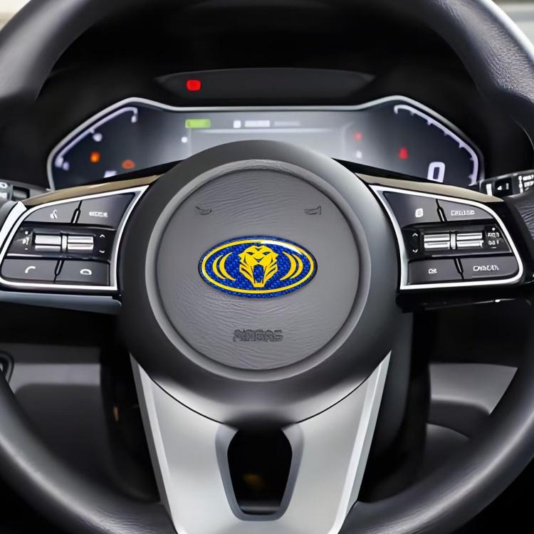 1pcs lion carbon fibre 3D 6cm steer wheel emblem Sticker Car Steering Wheel Car Interior Emblem Car styling Accessories For KIA