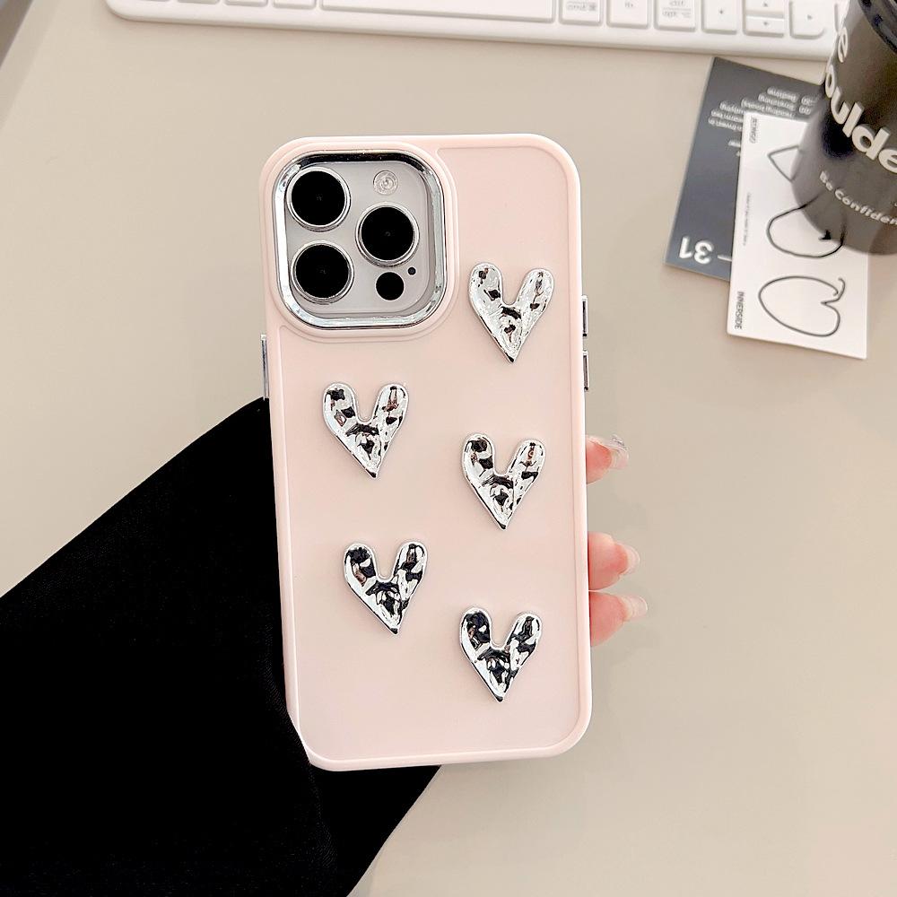 

Гальваническое покрытие Плиссированный Любовь Чехол для мобильного телефона Iphone17 13 Apple 16 Легкая роскошь 11 Подходит для 15promax Высококлассный 13 13