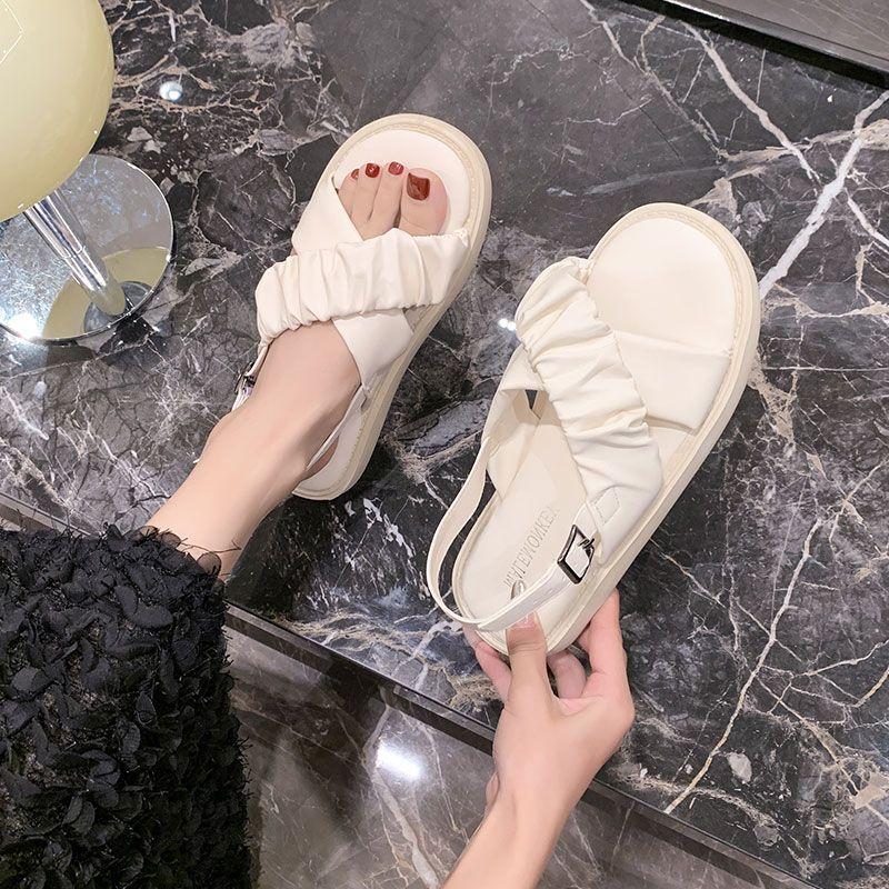 Popular French Flat-soled Sandals Women's Summer Fashion with Skirts, New Fairy Small Fragrant Versatile Roman Shoes