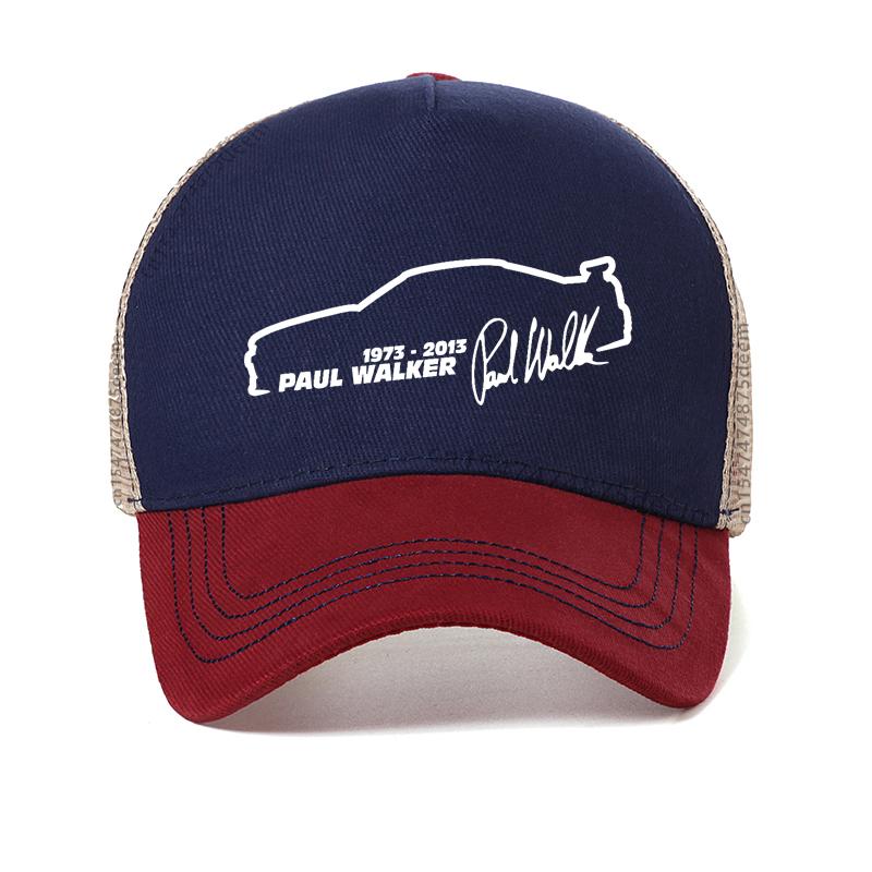 Paul Walker Fast And Furious Fashion Unisex Baseball Cap Summer Mesh Breathable Trucker Hats Men Racing Snapback Hats