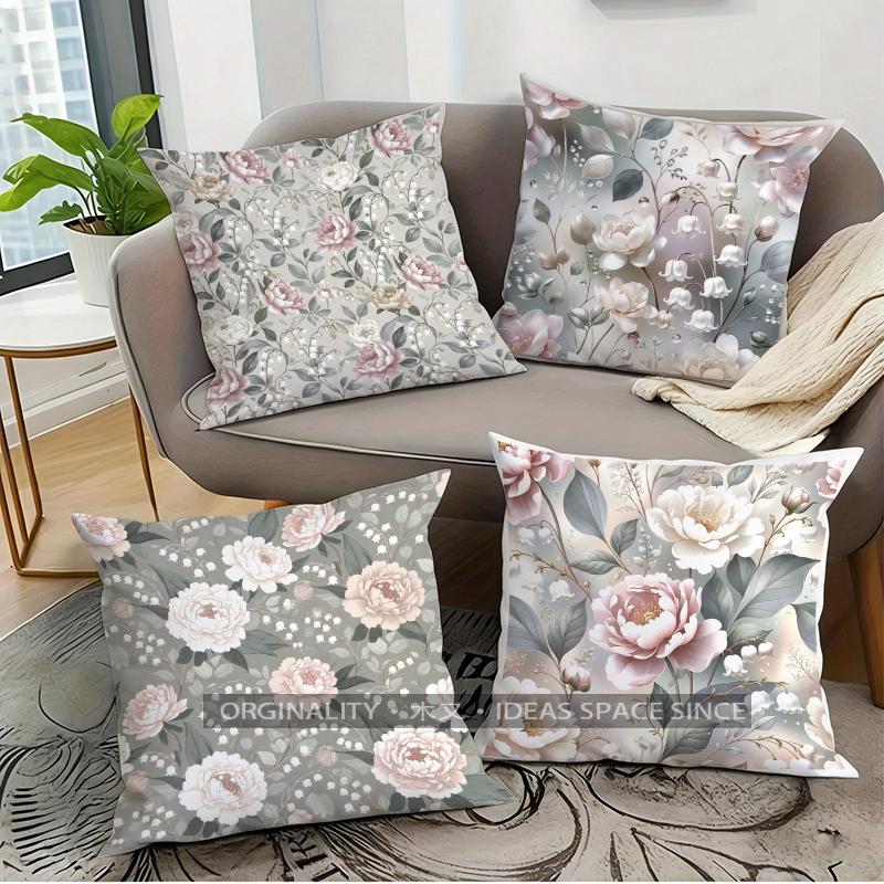 Vintage Floral Pillow Covers Pattern Cushion Cover Suitable for Sofa Bedroom Car Pillow Cover