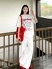 2026 Summer American Retro Plus Size Women's Casual Printed Short Sleeve T-shirt