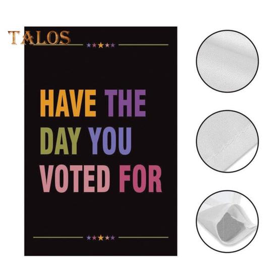 Motstå Hat Hageflagg Dobbeltsidig Anti-Trump Banner Ha Dagen Du Stemte For Utendørs Flagg for Veranda Gårdsplass Plen