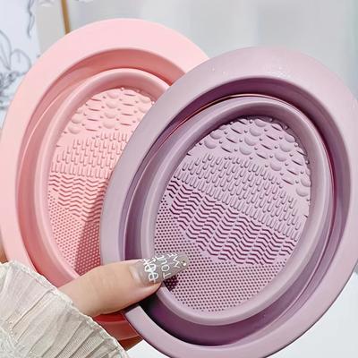 1 ks Silikónový skladací čistič štetcov na make-up Sieťka na sušenie špongie na make-up Čistiaca miska
