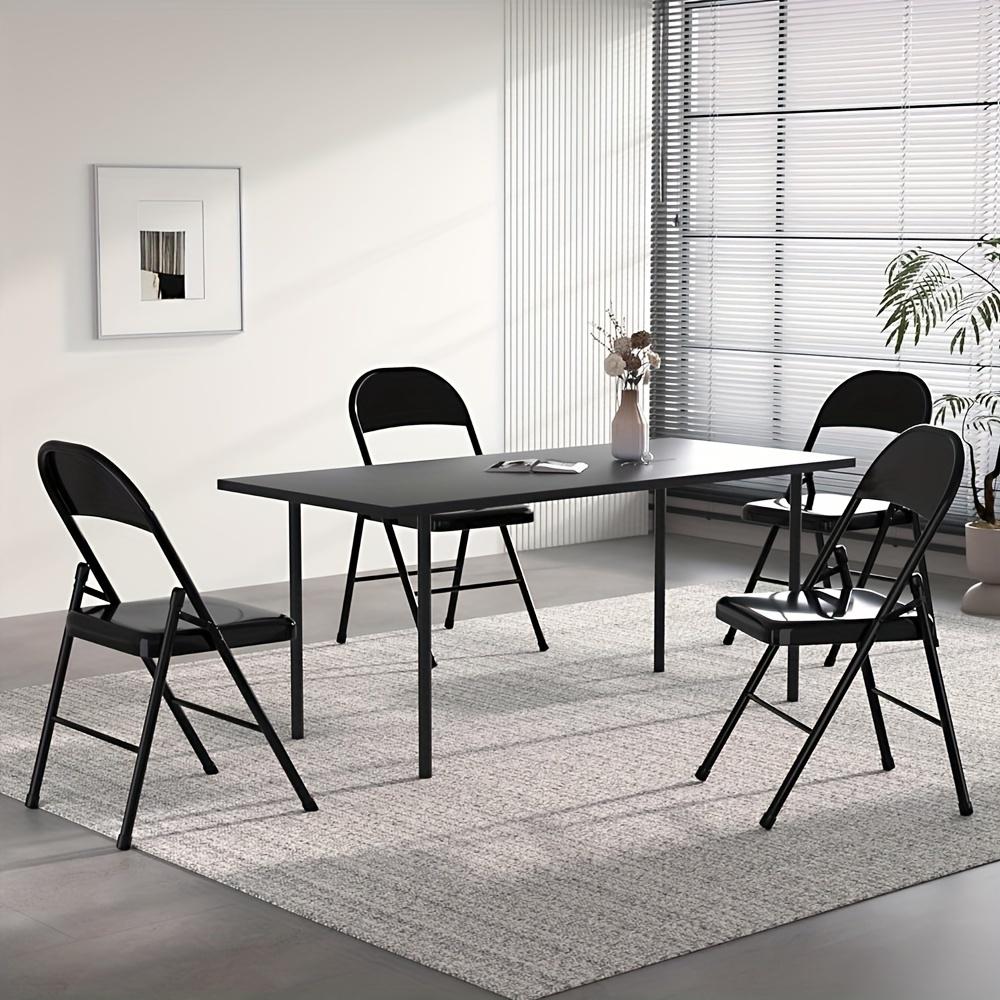 4pcs All-steel Metal Backrest Folding Chairs Portable Home Living Room Dormitory Office Fold Chairs Macaron-color Outdoor Chairs