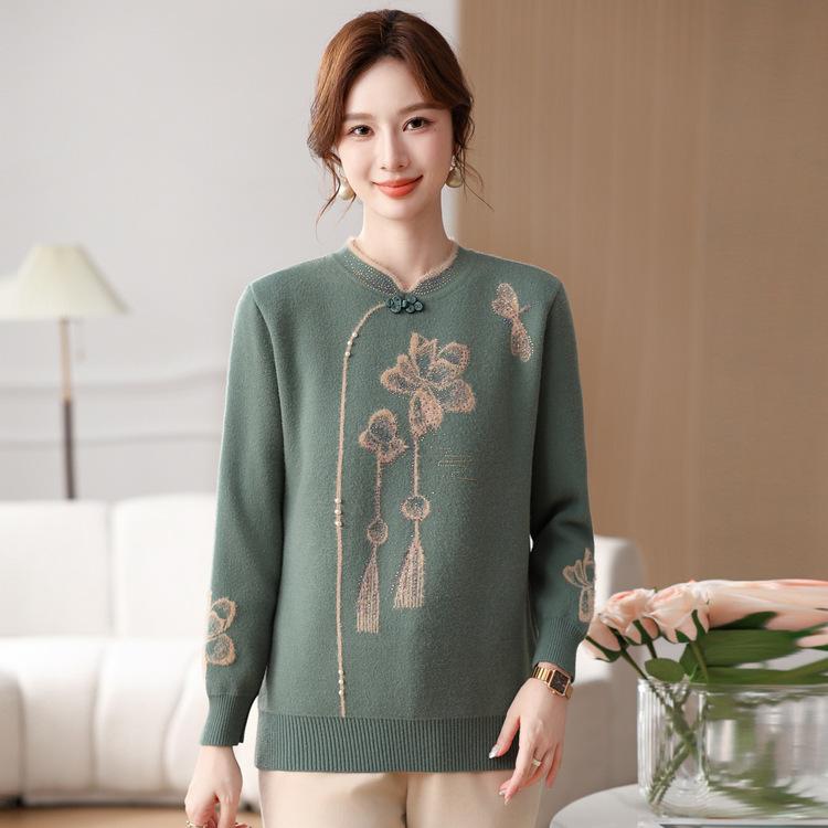 

Зимний свитер Мама Плюс Флафф для женщин среднего и пожилого возраста, цельнокроеный бархатный толстый базовый свитер из норкового бархата, женский вязаный топ 4XL