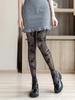 New spring and summer ultra-thin white stockings jk jacquard love stockings meat-through lace sexy pantyhose black silk