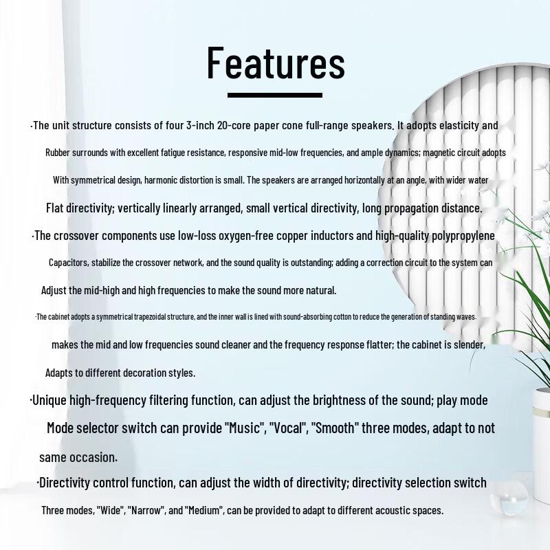 TAKSTAR ESC-034 Wall-Mounted Column Speaker