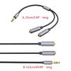 Headphone Cord for Computer 3.5mm Male To 2Port 3.5mm Female Headsets Splitters