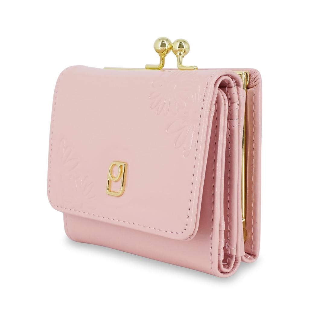 Paul Joe Accessoires Clasp Mini Wallet Daisy Emboss Pink & PJA-W1392