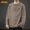 JEEP Men's Retro Henley Long-Sleeve T-Shirt