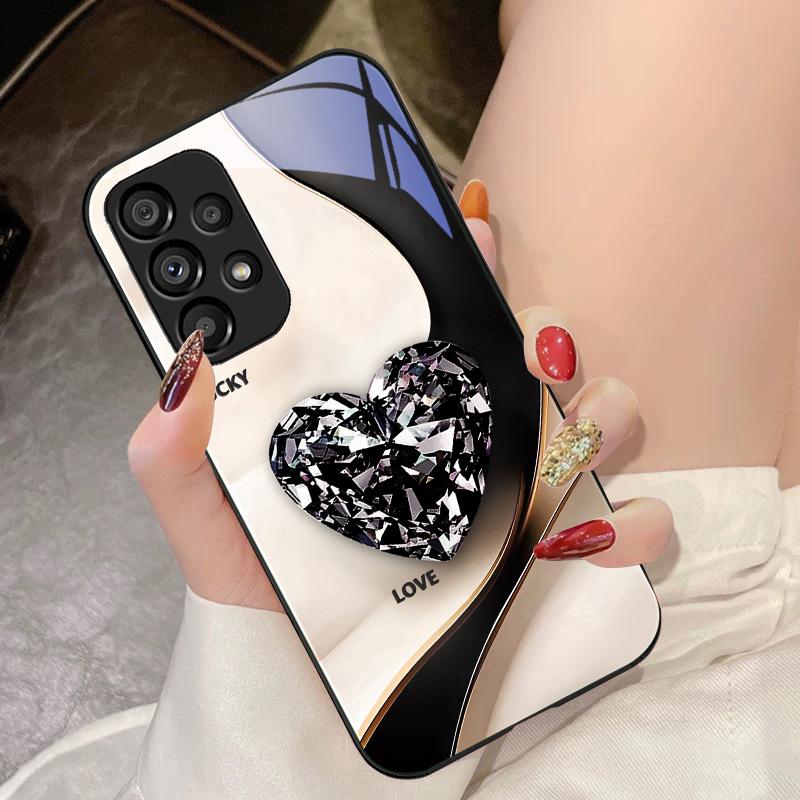 Große Rosa Diamanten für Samsung Galaxy S10 4G S20 11E 30 S21 22 S24 Fe Pro S23 S25 Ultra 5G S9 Gehärtetes Glas Handyhülle