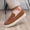Suede Leather Men Casual Shoes Fashion ComfortableMan  Loafers Breathable Slip On Platform Lightweight Walking Driving Shoes
