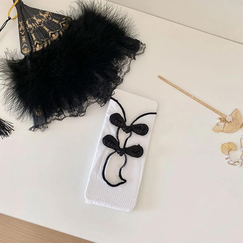 

Женские кружевные носки до середины икры Jk Summer Thin Flower Print Hollowout Breathable Lolita Anti Hook Silk Durable Sweet Fishnet Socks One Size чёрный