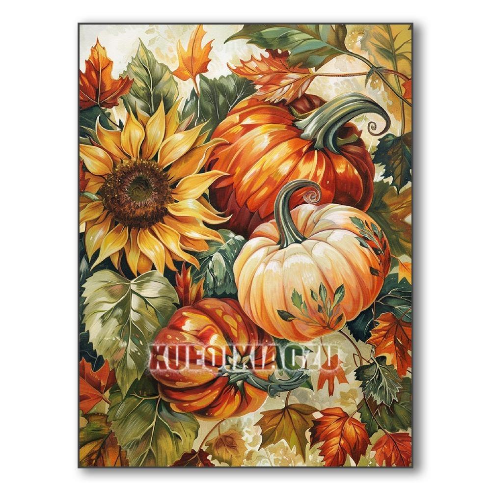 Set Pictură Diamant 5D Dovleac Peisaj de Toamnă Broderie Diamant Mozaic Artă Diamant Complet Imagine DIY Decor de Halloween Cadou