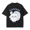 Chiikawas Metal Band Usagi T Shirts Hip Hop Washed Short Sleeve Street TShirt for Men Women Tops Streetwear Summer Tops Tees