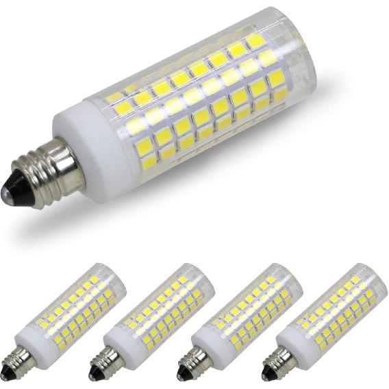 [4-Pack] E11 led Bulb, 75W or 100W Equivalent Halogen Replacement Lights, Dimmable, Mini Candelabra Base, 850 Lumens, Daylight White 6000K, AC110V/