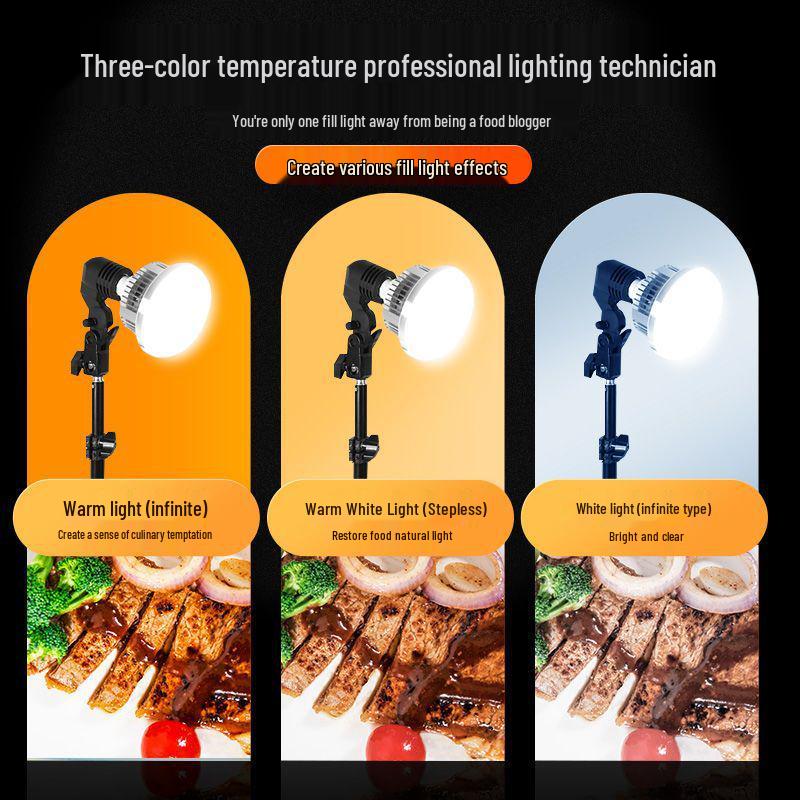 Suport de iluminare desktop profesional pentru fotografie alimentară, video indoor și live streaming