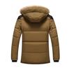 Winter Men's Casual Plus Velvet Thick Warm Hooded Big Fur Collar Mid-Length Cotton Coat