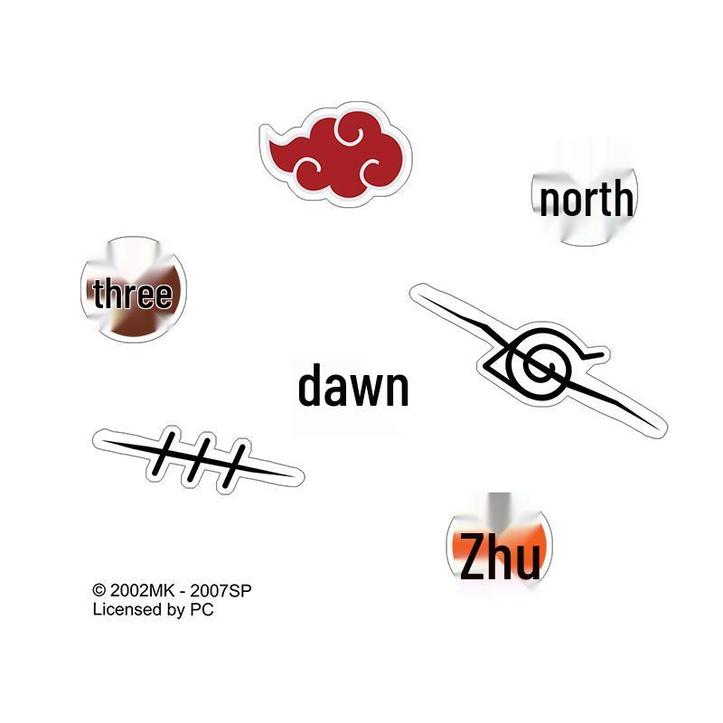 Naruto Akatsuki & Kakashi Waterproof Reusable Stickers - Genuine Merchandise