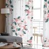 Rosa Blumen Grüne Blätter Transparenter Vorhang Für Wohnzimmer Schlafzimmer Voile Vorhänge Für Fenster Organza Vorhänge Party Tüll Vorhänge