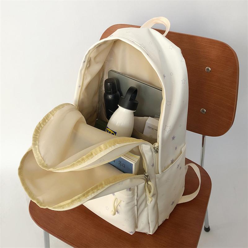 Star Print Student Schoolbag Large Capacity Women's Backpack