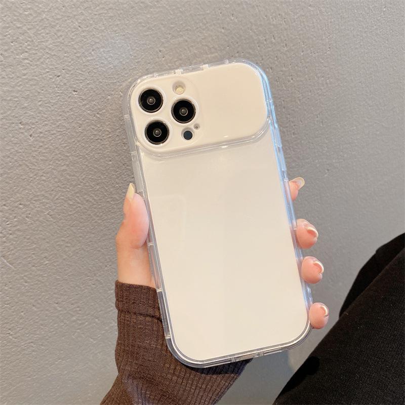 Simple ins transparent makeup mirror is suitable for Apple 14ProMax mobile phone case 15plu soft case 13 Europe, America and 12 new models