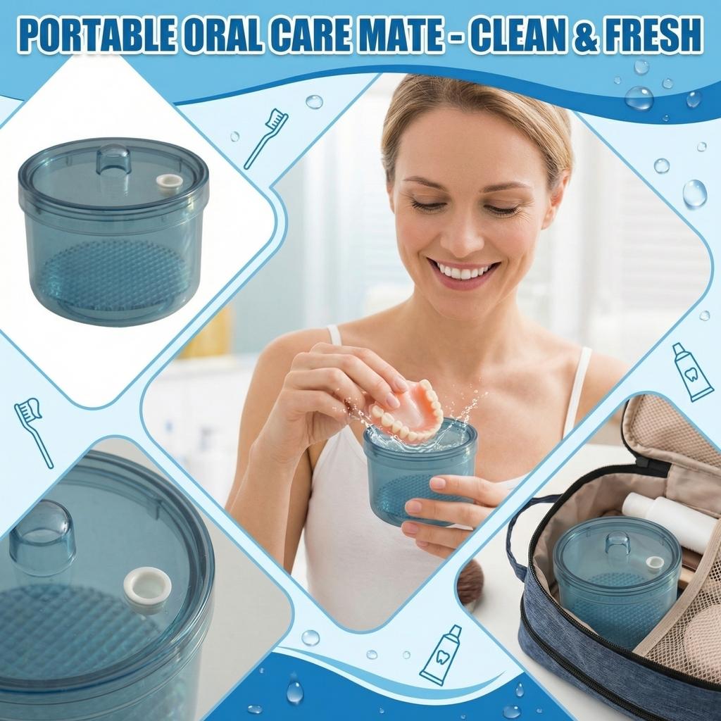 Portable Braces Cleaning Box Denture Cleaner Portable Teeth Box