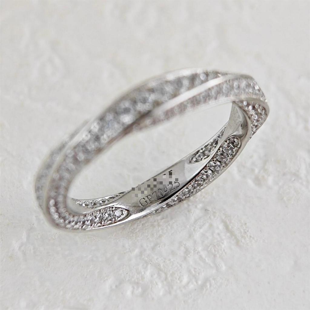 Graf Möbius Ring Voll Diamanten Verdrehter Blume Partnerring Einfacher Temperamentring