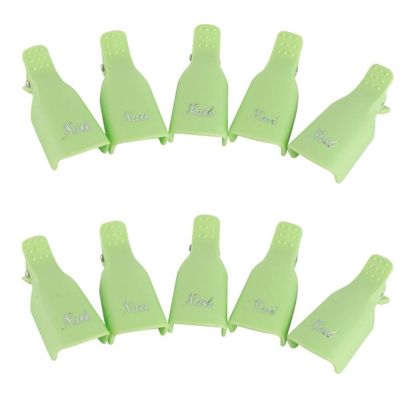 10Pcs/Set Nail Soak Cap UV Gel Clip Manicure Tool Finger Nail Remover Nail Polish Removal Supplies
