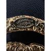 Used Vintage CHANEL Coco Mark Oval Brooch Gold Black