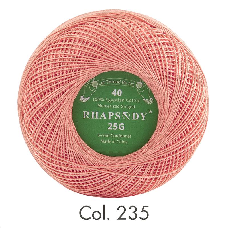 Rhapsody Premium Cotton Crochet Thread Size 40 for Tatting Needlepoint Knitting Bobbin Lace Quilting Sewing Mercerized